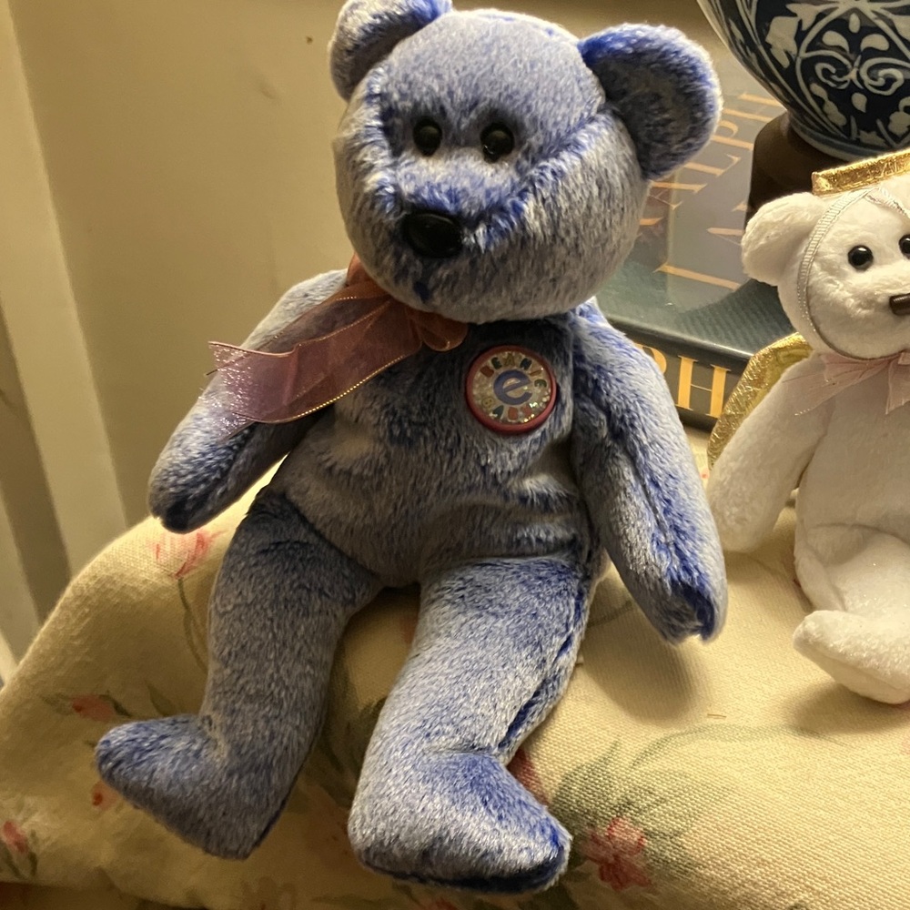 Ty Blue and Purple Stuffed Bear